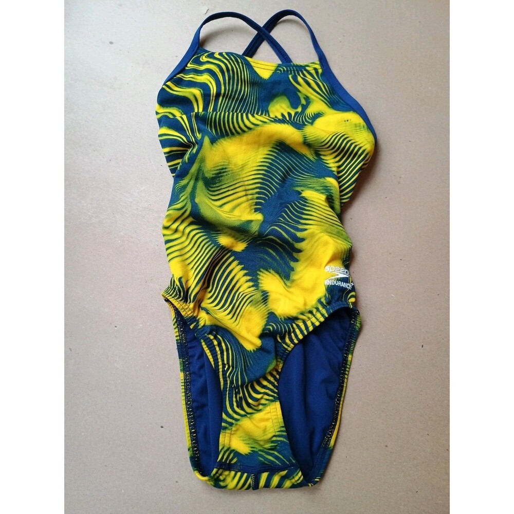 Speedo Endurance + Women's Fusion Vibe Crossback One Piece Swimsuit Sz 24